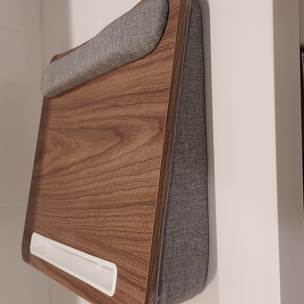 Laptop / Lap Desk with Gray Padded Cushion and Two Elastic Back Pockets - Picture 9 of 11